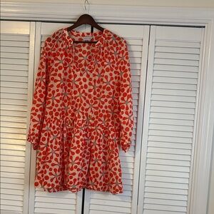Polly & Esther Red Dot Tiered Long-Sleeve Dress